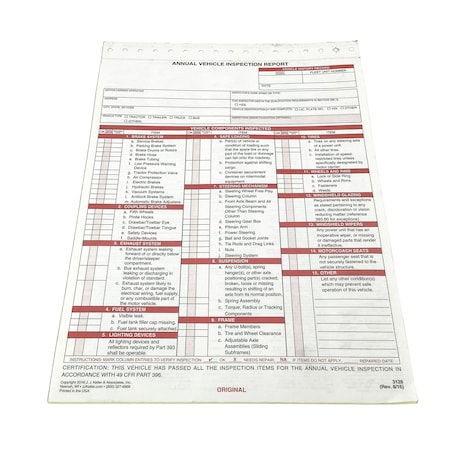 Truckspec Carbonless Helps Meet Dot'S Current Annual Vehicle Inspection Requirements 400FSC3